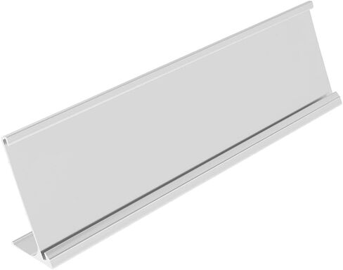 World Finance Desk Name Plate with Holder, 2" x 8", Silver Aluminum Desk Holder - For use in branch locations in Kuwait