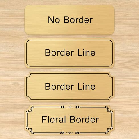 Personalized Brass Name Plate, Brushed Gold Frame Plaque, 3 x 1 inches, with Adhesive or Screws – Ideal for Trophies, Urns, Picture Frames and More as Custom Name Label or Art Tag, 3" W x 1" H x 0.04" (Thickness) in Saudi Arabia