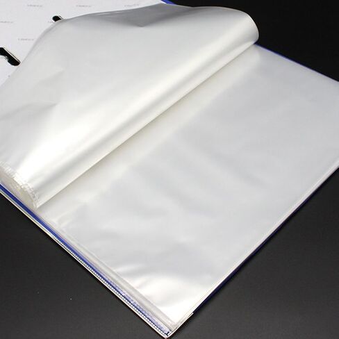 A4 Punched Pocket, 100 Pack Premium Clear Sheet Protectors 11.97 x 9.25in, 11-Hole Plastic Page Protectors Sheet Top Loaded, Paper Sheets Document Sleeve for 2/3/4 Ring Binders (Color:Transparent) in Saudi Arabia