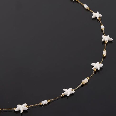UMAOKANG 9.8 Feet Gold Plated Stainless Steel Chain for Jewelry Making White Shell Star Bohemia Jewelry DIY Supplies in Kuwait