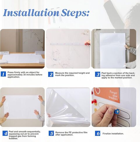 Magnetic Whiteboard Contact Paper Adhesive 15.75" x 23.62", Dry Erase White Board for Wall, White Board Sticker Easy to Write and Clean Magnet Board for Classroom Office Home in Kuwait