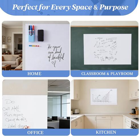 Magnetic Whiteboard Contact Paper Adhesive 15.75" x 23.62", Dry Erase White Board for Wall, White Board Sticker Easy to Write and Clean Magnet Board for Classroom Office Home in Kuwait