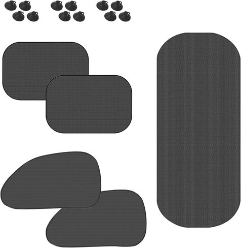 5 PCS Car Window Shade Set, Mesh Car Sun Shade Set, Heat Blocking Side & Rear Window Covers with Suction Cups, Universal Automotive Sunshade for Most Vehicles (Black) in Saudi Arabia