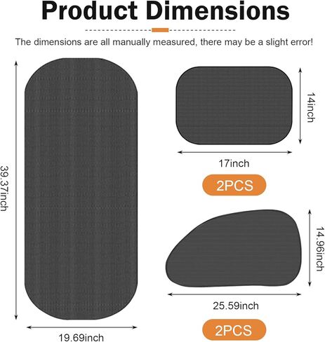 5 PCS Car Window Shade Set, Mesh Car Sun Shade Set, Heat Blocking Side & Rear Window Covers with Suction Cups, Universal Automotive Sunshade for Most Vehicles (Black) in Saudi Arabia
