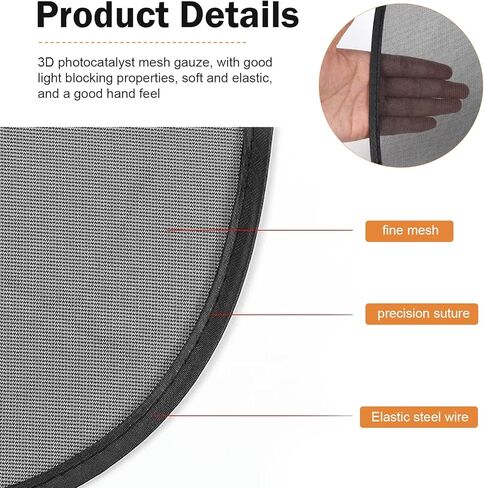5 PCS Car Window Shade Set, Mesh Car Sun Shade Set, Heat Blocking Side & Rear Window Covers with Suction Cups, Universal Automotive Sunshade for Most Vehicles (Black) in Saudi Arabia