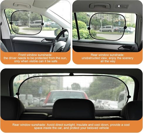 5 PCS Car Window Shade Set, Mesh Car Sun Shade Set, Heat Blocking Side & Rear Window Covers with Suction Cups, Universal Automotive Sunshade for Most Vehicles (Black) in Saudi Arabia