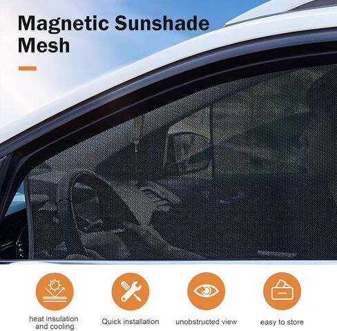 5 PCS Car Window Shade Set, Mesh Car Sun Shade Set, Heat Blocking Side & Rear Window Covers with Suction Cups, Universal Automotive Sunshade for Most Vehicles (Black) in Saudi Arabia