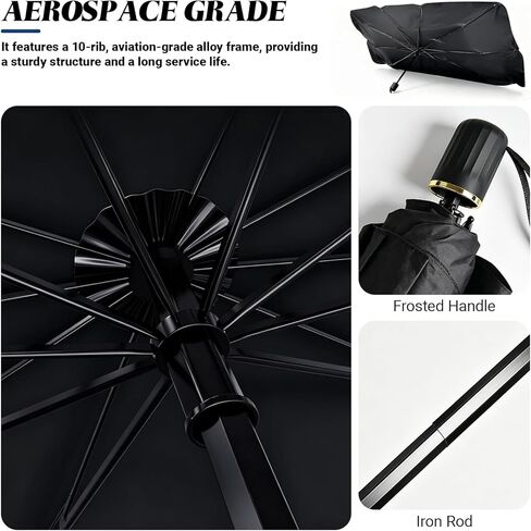 Car Sunshade Umbrella, Foldable Windshield Sun Cover with Storage Bag, Sun Shade Umbrella for Front Windows, UV Front Window Cover, Suitable for Windshields of Various Car Models (55"x 31") in Saudi Arabia