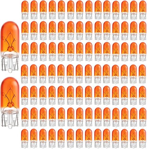 Kadiby 100 حزمة 194A 194Amber 194na لمبة مصغرة أصفر برتقالي ضوء T10 2825 168 W5W سيارة السيارات الفرامل ذيل صغير لمبة 147 152 158 159 161 184 192 193 259 280 285 in Kuwait