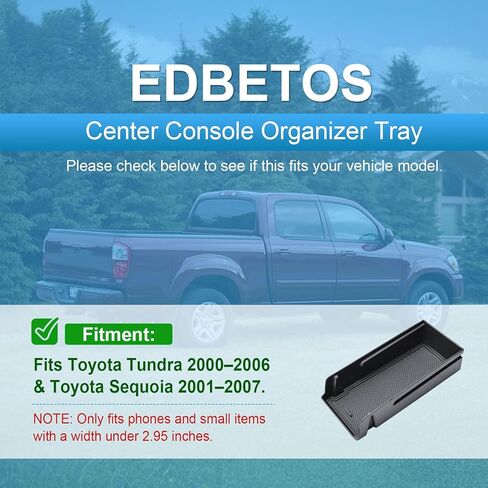 EDBETOS Center Console Organizer Tray for 2000-2006 Toyota Tundra & 2001-2007 Sequoia, OEM 74102-0C010-E0 Replacement Phone & Small Items Holder Insert, ABS Material Storage Tray with Non-Slip Mat in Kuwait