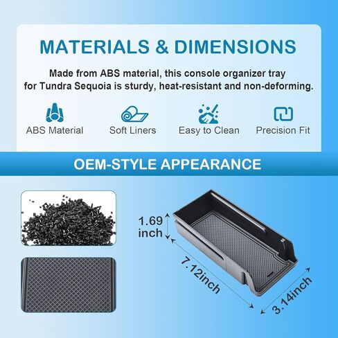 EDBETOS Center Console Organizer Tray for 2000-2006 Toyota Tundra & 2001-2007 Sequoia, OEM 74102-0C010-E0 Replacement Phone & Small Items Holder Insert, ABS Material Storage Tray with Non-Slip Mat in Kuwait