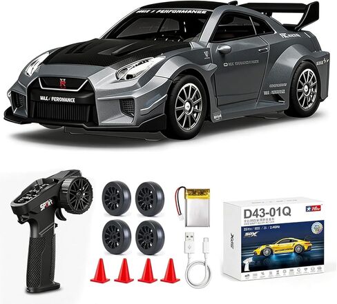 ARRIS 1/43 Mini RC Drift Car with Gyro, 911 2.4GHz Alloy 4WD Full Proportional RC Drifter, 20KM/H High Speed Hobby RC Cars, 4 Extra Racing Tires, Silent Bearings, Type-C Fast Charge & Lighting in Kuwait
