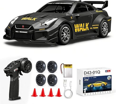 ARRIS 1/43 Mini RC Drift Car with Gyro, 911 2.4GHz Alloy 4WD Full Proportional RC Drifter, 20KM/H High Speed Hobby RC Cars, 4 Extra Racing Tires, Silent Bearings, Type-C Fast Charge & Lighting in Kuwait