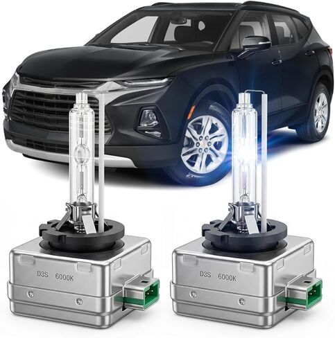 D3S HID Headlight Bulb for 2017-2021 Chevrolet Bolt EV & 2018-2022 Traverse Blazer & 2015-2020 Tahoe Suburban HD SSV PPV LS LT, 6000K Cool White, Replace OEM 4300K 35W D3S Xenon, Pack of 2 in Saudi Arabia