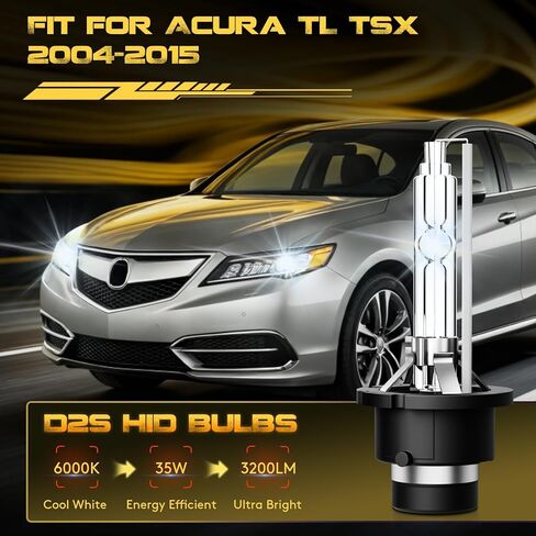 EASY EAGLE D2S HID Headlight Bulb Fit for Acura TL TSX 2004-2015 Low Beam Xenon 6000K Cool White 35W, 2 Packs in Saudi Arabia