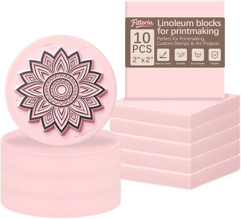 10Pcs Square Linoleum Blocks for Printmaking,2x2in Premium Rubber Stamps, Printmaking Supplies for Printing, Stamp Making, and a Wide Range of DIY Craft Projects in Saudi Arabia
