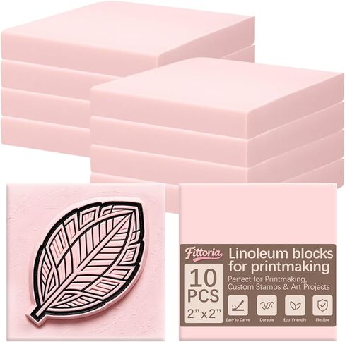 10Pcs Square Linoleum Blocks for Printmaking,2x2in Premium Rubber Stamps, Printmaking Supplies for Printing, Stamp Making, and a Wide Range of DIY Craft Projects in Kuwait