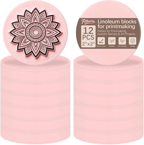 10Pcs Square Linoleum Blocks for Printmaking,2x2in Premium Rubber Stamps, Printmaking Supplies for Printing, Stamp Making, and a Wide Range of DIY Craft Projects in Kuwait