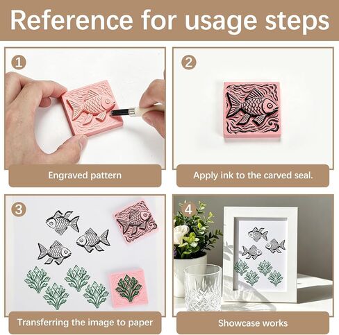 10Pcs Square Linoleum Blocks for Printmaking,2x2in Premium Rubber Stamps, Printmaking Supplies for Printing, Stamp Making, and a Wide Range of DIY Craft Projects in Kuwait
