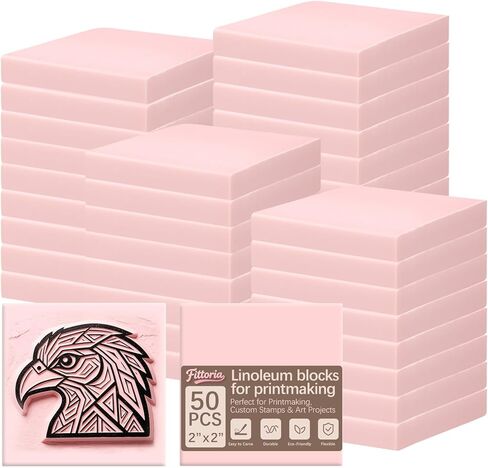 10Pcs Square Linoleum Blocks for Printmaking,2x2in Premium Rubber Stamps, Printmaking Supplies for Printing, Stamp Making, and a Wide Range of DIY Craft Projects in Kuwait