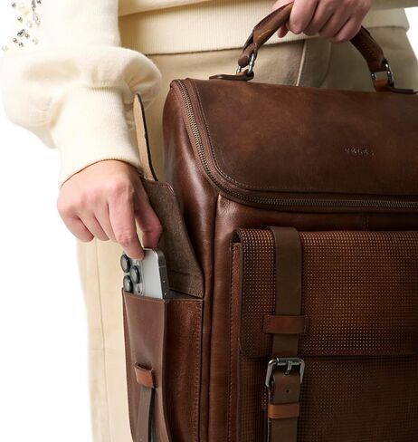 VELEZ Leather Backpack for Men 14 Inch Laptop Bag Brown Genuine Travel Pack Handmade Business Computer Carry Rucksack Professional Office School Bookbag Designer Minimalist Work Daypack Gift in Kuwait