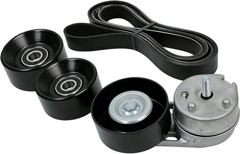 AUCERAMIC Engine Serpentine Belt Drive Kit for 2008-2010 Ford F-250 Super Duty/F-350 Super Duty, 2008 Ford F-450 Super Duty/F-550 Super Duty 6.4L V8 Replace# 90K39051 in Kuwait
