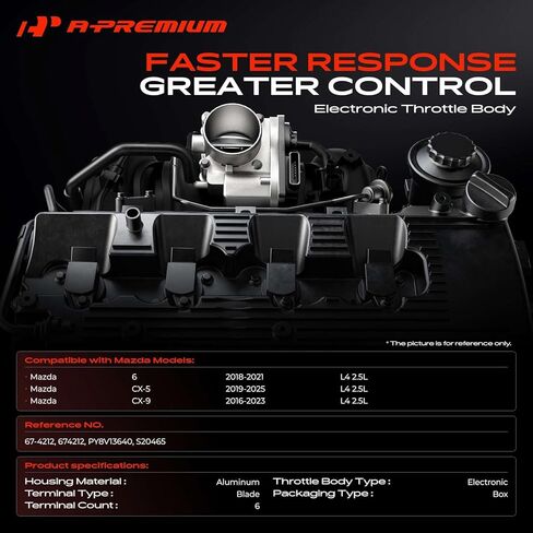 A-Premium Electronic Throttle Body Compatible with Mazda CX-5 CX5 2019-2025, 6 2018-2021, CX-9 CX9 2016-2023, 2.5L in Kuwait
