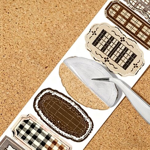 Label Collection Washi Tape Die-Cut Frame Tag Stickers Wide Washitape Vintage Washi Tape for Journaling Scrapbooking Supplies Aesthetic Tapes Scrapbook Washitape Planner Decorative Tapes for Crafts in Saudi Arabia
