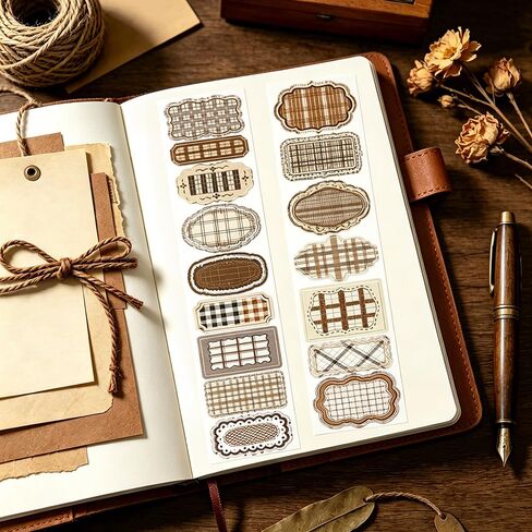 Label Collection Washi Tape Die-Cut Frame Tag Stickers Wide Washitape Vintage Washi Tape for Journaling Scrapbooking Supplies Aesthetic Tapes Scrapbook Washitape Planner Decorative Tapes for Crafts in Saudi Arabia