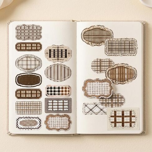 Label Collection Washi Tape Die-Cut Frame Tag Stickers Wide Washitape Vintage Washi Tape for Journaling Scrapbooking Supplies Aesthetic Tapes Scrapbook Washitape Planner Decorative Tapes for Crafts in Saudi Arabia