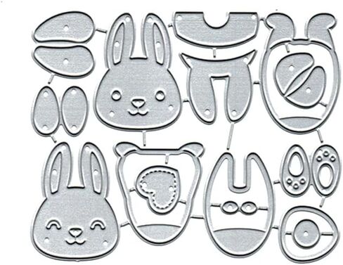 Hearts Cute Bunny Rabbits Dies Cuts Metal Cutting Dies Cut Stencils for DIY Scrapbooking Album Decorative Embossing Paper Card Making in Saudi Arabia