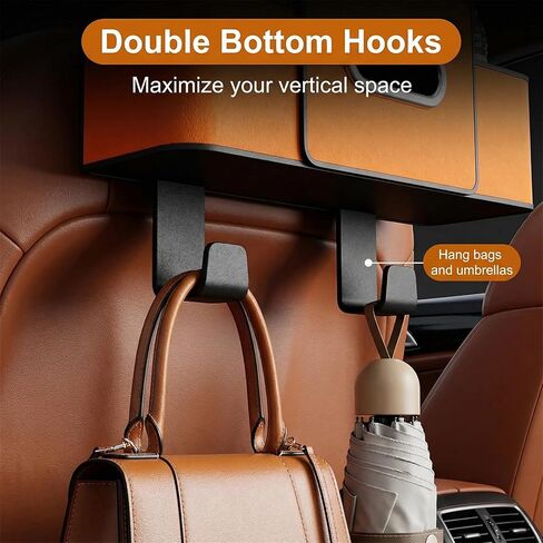 3-in-1 Car Backseat Organizer with Cup Holder & Tissue Box,Microfiber Leather Car Seat Storage with Hooks for Phones Snacks Drinks,Universal for Car SUV MPV (Orange) in Saudi Arabia
