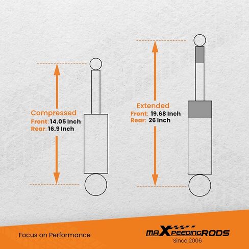 maXpeedingrods 3" Front 1.5" Rear Suspension Lift Kit w/Shocks for Dodge Ram 1500 2WD 2002-2005 Front Coil Spring Rear Lift Block in Kuwait