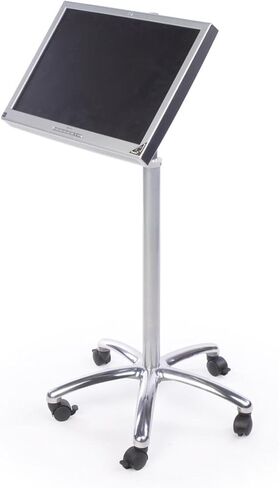 Displays2go Mobile Height-Adjustable Monitor Stand - Silver Rolling TV Stand for 12" to 22" TVs - Mobile TV Stand - Silver (MB1030SLV) in Kuwait