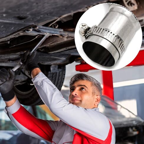 2 PCS 25mm Diesel Parking Air Heater Exhaust Pipe, Stainless Steel Exhaust Tube Elbow Connector with 4 Clamps, Flexible Air Diesel Parking Heater Fits for Most Vehicles in Kuwait