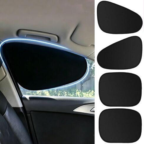 Car Window Shade 4 Pack, Magnetic Sun Blocker with Static Suction, 99% UV Protection, Universal Fit for Sedan MPV SUV Truck, Front and Rear Windows in Saudi Arabia