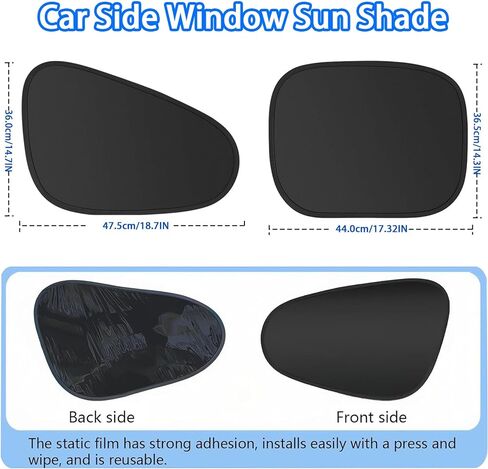 Car Window Shade 4 Pack, Magnetic Sun Blocker with Static Suction, 99% UV Protection, Universal Fit for Sedan MPV SUV Truck, Front and Rear Windows in Saudi Arabia