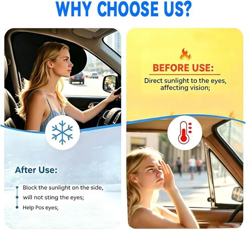 Car Window Shade 4 Pack, Magnetic Sun Blocker with Static Suction, 99% UV Protection, Universal Fit for Sedan MPV SUV Truck, Front and Rear Windows in Saudi Arabia