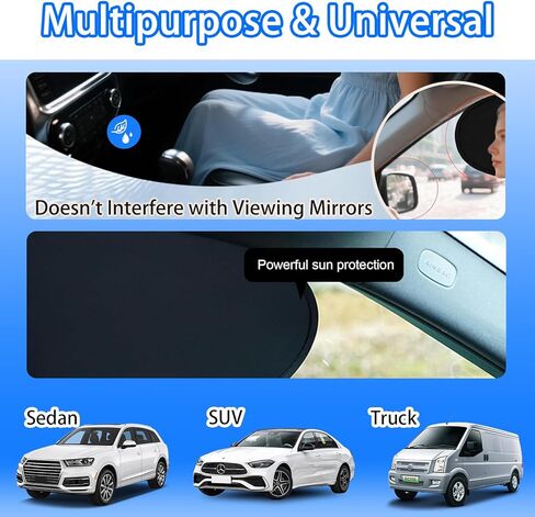 Car Window Shade 4 Pack, Magnetic Sun Blocker with Static Suction, 99% UV Protection, Universal Fit for Sedan MPV SUV Truck, Front and Rear Windows in Saudi Arabia