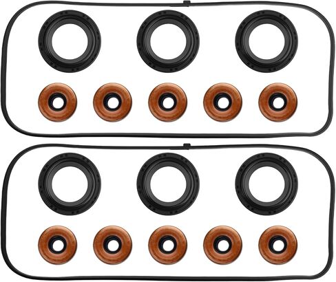 VS50607R Engine Valve Cover Gasket Set Fits for 2003-2010 Honda Accord Odyssey Pilot Ridgeline, 2003-2009 Acura MDX RL TL, 2004-2007 Saturn Vue, 3.0L 3.5L 3.7L, Replace 12341RCAA00 VS50427 in Kuwait