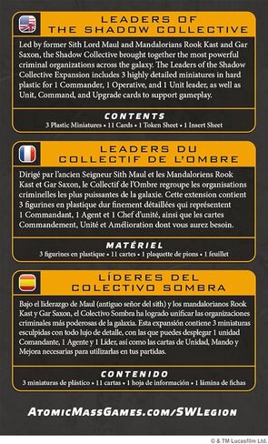 Star Wars: Legion Leaders of the Shadow Collective Expansion - Maul, Gar Saxon & Rook Kast Miniatures with Command & Upgrade Cards, Ages 14+, 2 Players, 3 Hour Playtime in Kuwait