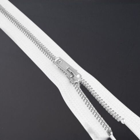 White Metal Zipper 24" Aluminum Jacket One-Way Zip for Sewing Craft in Kuwait