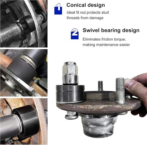 Sun Walker 22800 Wheel Stud Installer, Labor-Saving Car Tire Stud Replacement Tool, Professional Bolt Installation Tool Compatible with Most Automotive and Light-Duty Truck Wheels in Kuwait