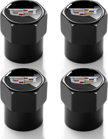 Tire Valve Stem Caps,Compatible for Cadillac Series Stem Cap Universal Car Air Cover Car Accessories for Cars, SUV, Truck, Motorcycles 4pcs Black in Saudi Arabia
