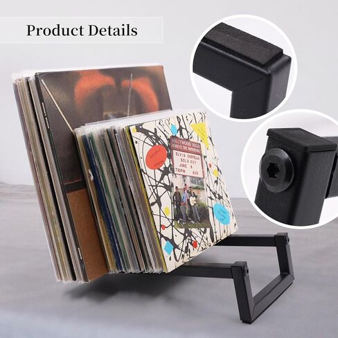 Vinyl Record Storage, Black Metal Record Holder, Tabletop Vinyl Record Display, Now Playing Vinyl Record Stand for Displaying Album, Pictures, Books, Artworks, CDs in Saudi Arabia