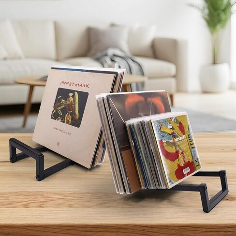Vinyl Record Storage, Black Metal Record Holder, Tabletop Vinyl Record Display, Now Playing Vinyl Record Stand for Displaying Album, Pictures, Books, Artworks, CDs in Saudi Arabia