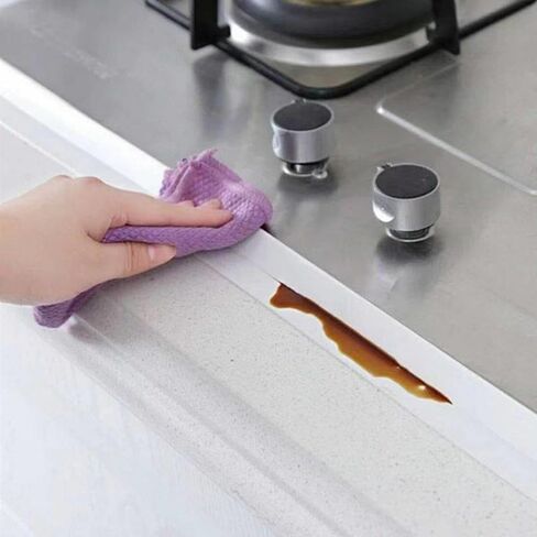 Caulk Tape, 1 Roll Self Adhesive Waterproof Sealant Strip, Flexible Edge Protector for Kitchen Countertop, Bathroom Sink, Shower, Bathtub, Toilet, Floor and Wall Gap Covering (1.5" x 10.5Ft, White) in Kuwait