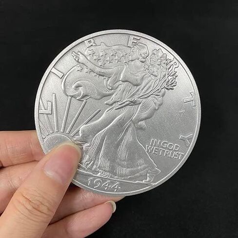 ZQION Jumbo Walking Liberty Half Dollar (7.3cm) Magic Tricks Coin Appearing Magia Magician Close Up Street Illusions Props Accessorie in Saudi Arabia