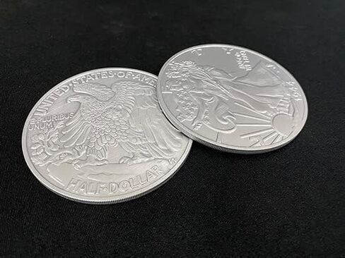 ZQION Jumbo Walking Liberty Half Dollar (7.3cm) Magic Tricks Coin Appearing Magia Magician Close Up Street Illusions Props Accessorie in Saudi Arabia
