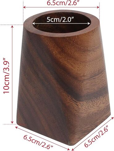 Wooden Pencil Holder, Walnut Wood Pen Cup, Desk Accessories, 4 Inch Organizer Caddy Stand, Vintage Rustic Box for Desktop, Men Supplies, Makeup Brushes, Stationery, Offices Decoration in Kuwait